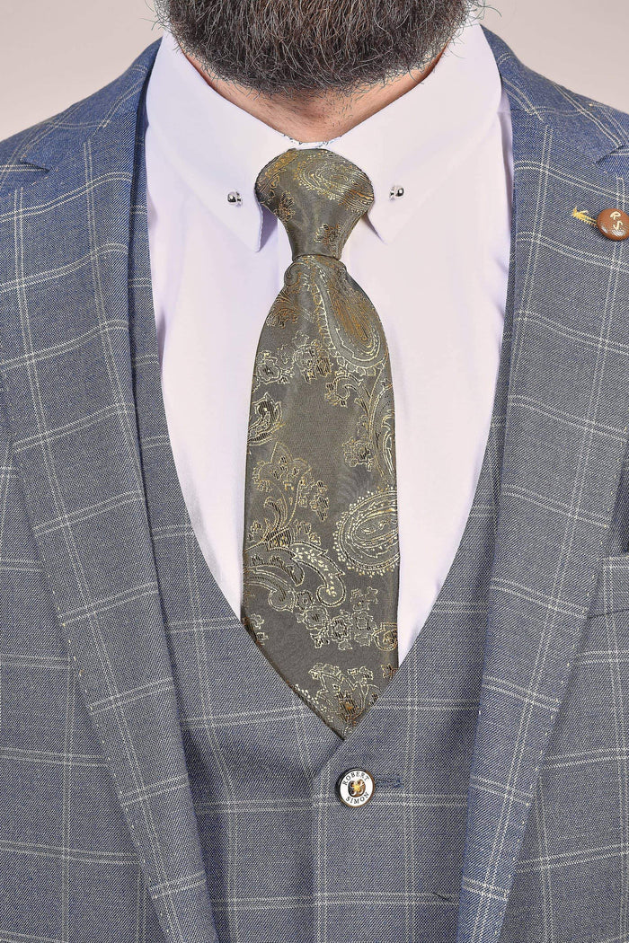 Marc Darcy Marc Darcy Tan Paisley Tie, Pocket Square & Cuff Link Set £14.99