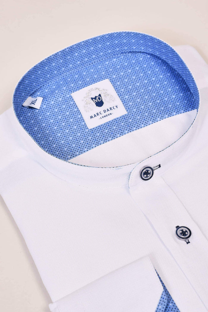 Marc Darcy Marc Darcy White Grandad Shirt With Contrast Buttons £20.00