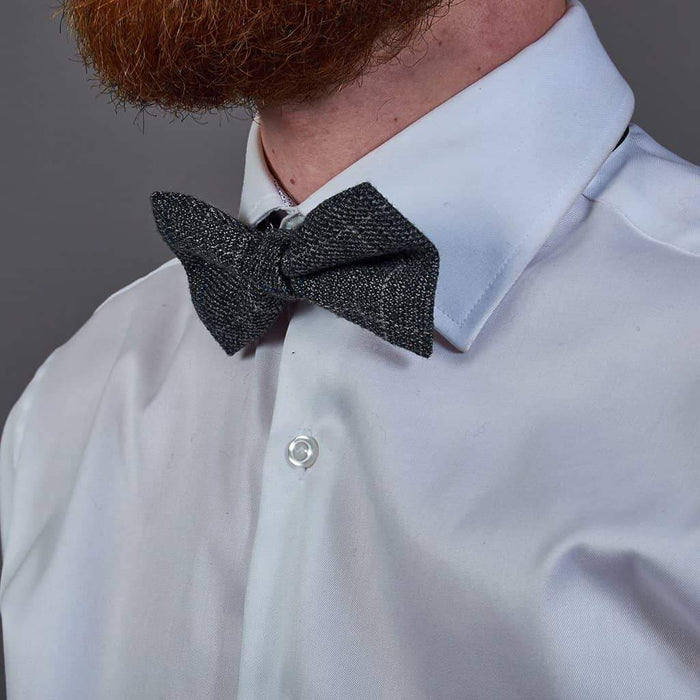 Scott Grey Tweed Style Check Bow Tie