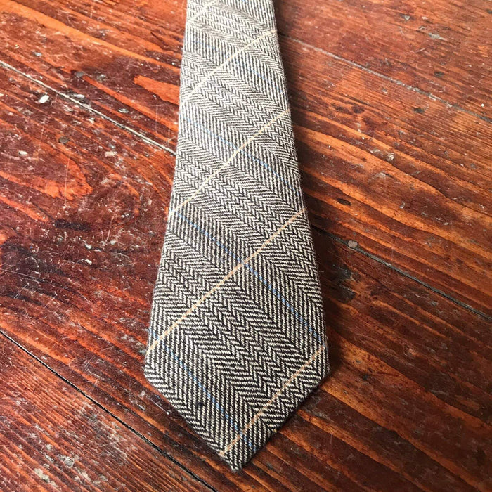 Ted Tan Tweed Style Check Tie