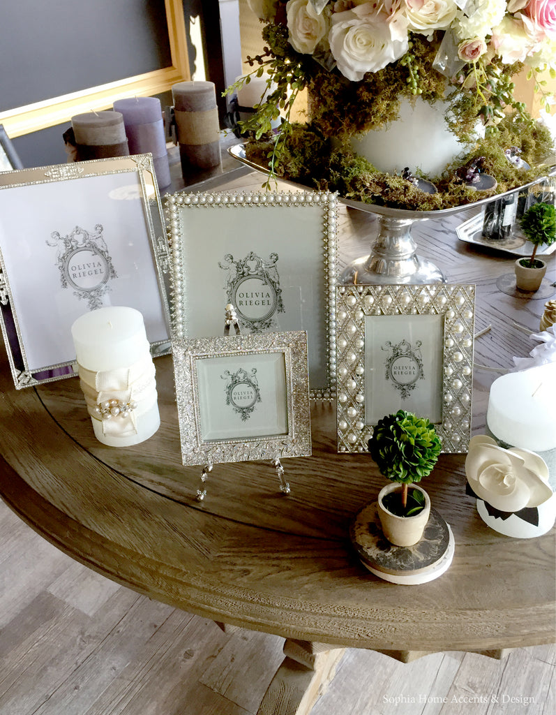 Amazing Crystal and Pearl Frames at Sophia Home Accents & Design - Wedding gifts