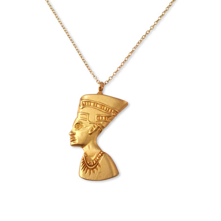 Gold Nefertiti necklace -Talisman necklace