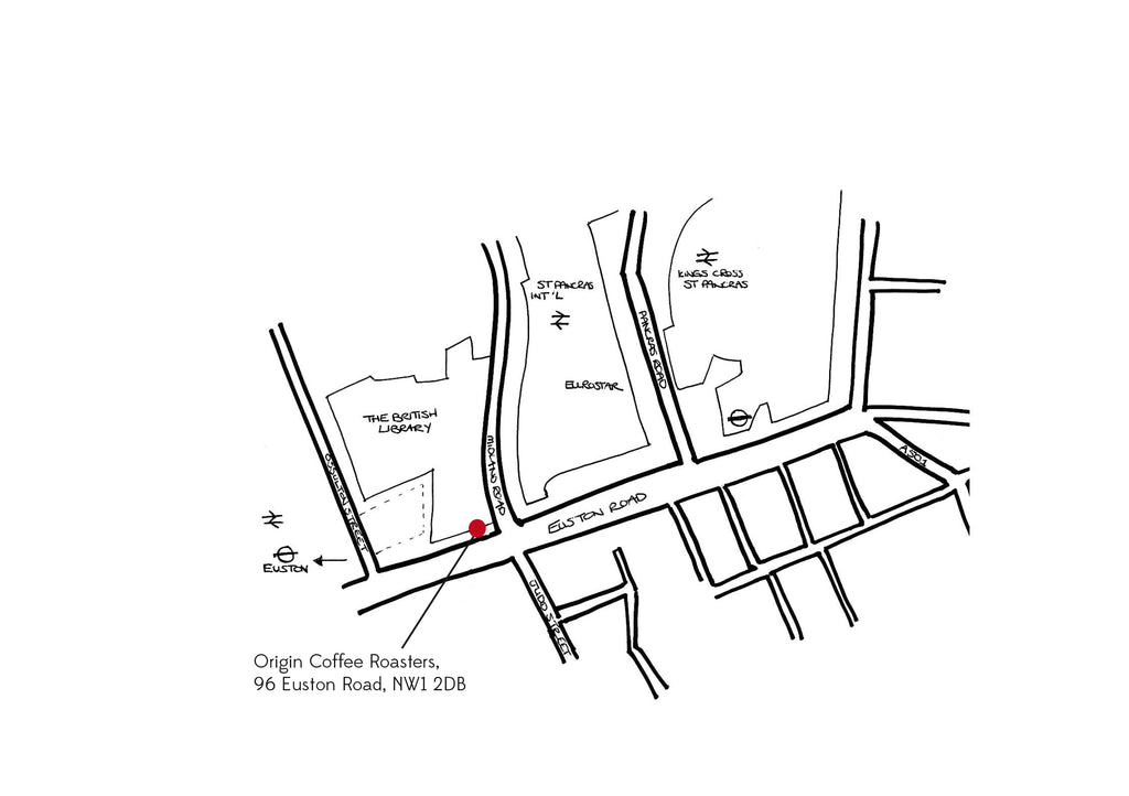 Map of location. Euston Road shop