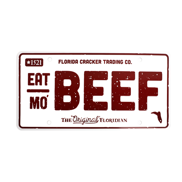 Eat Mo Beef Vanity License Plate Florida Cracker Trading Company