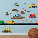 Construction Truck Wall Decals Murals