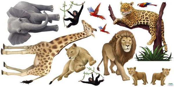 Jungle Animal Kids Murals ~Wild Safari Animal Wall Decals