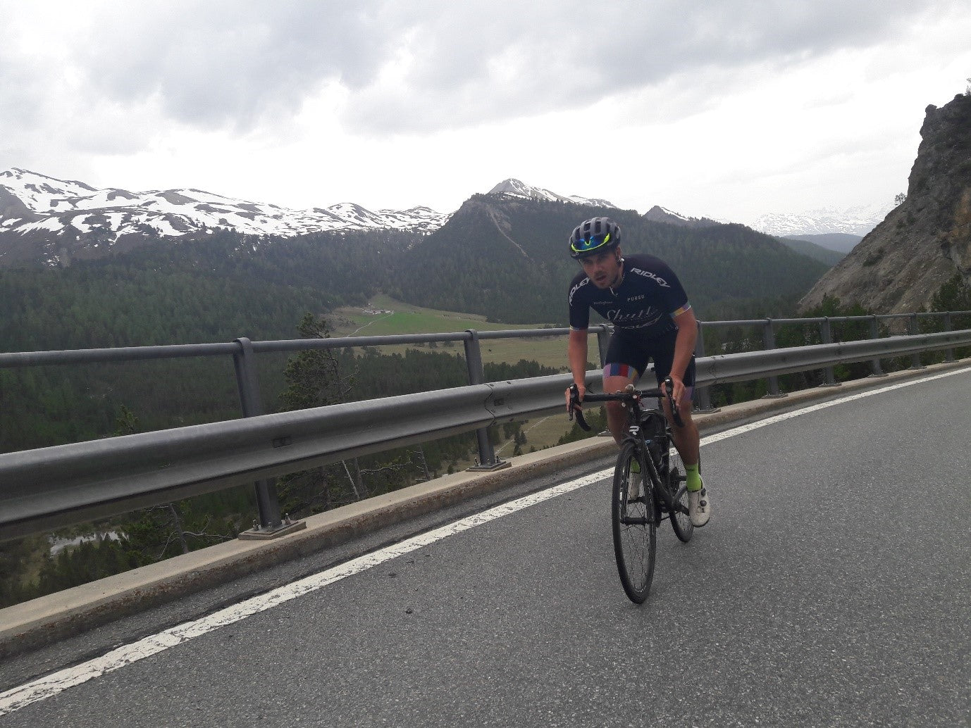 Josby approaching the top of the Offenpass. An excellent climbing partner.