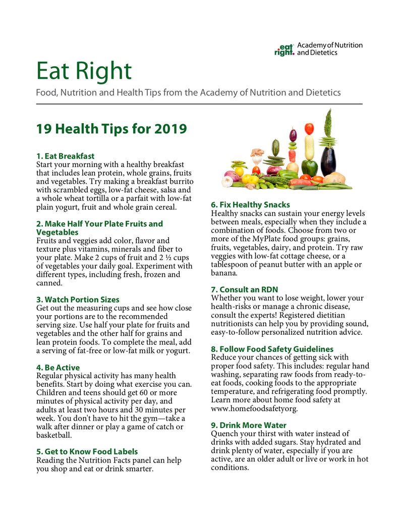 EAT RIGHT NATIONAL NURITION MONTH