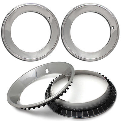 Car Accessories 4 Pc Set CHEVY GM 15X7 Rally 15" Steel Wheel 2-1/2" Deep Outer Beauty Trim Rings