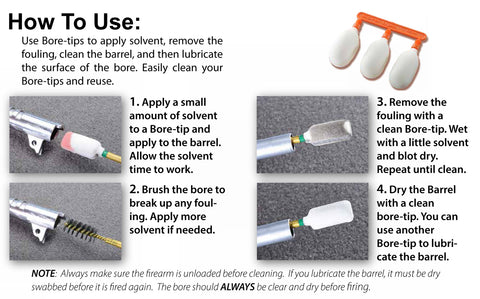how to use Swab-its bore-tips gun cleaning swabs