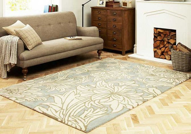 floral blue rug transitional