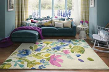 bold patterned rug