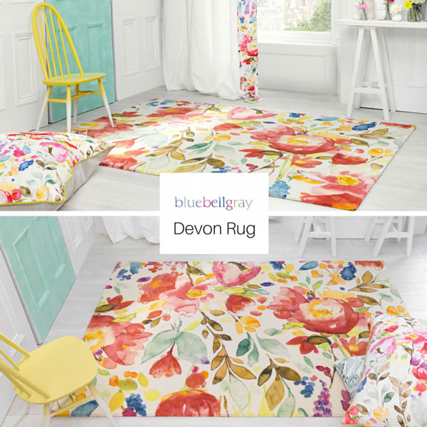 colourful devon floral rug