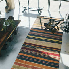 multi colour wool runner in lounge room setting