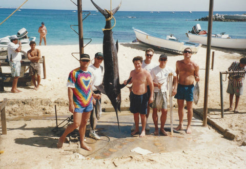 King of the Beach fishing tournament Stephen Ascher Sinjin Smith Randy Stoklos  Bruk Vandeweghe