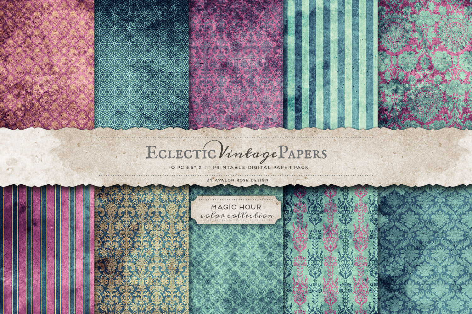 Vintage Printable Papers - Magic Hour
