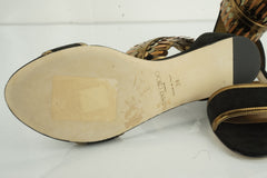 Jimmy Choo Kimro Fringe Ankle Cuff Wrap Leather Flat Sandals Size 38 $995 NIB