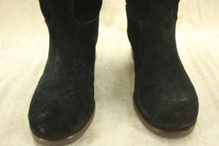Tory Burch Black Suede 'Jenna' Logo Riding Boots Size 6 New $495