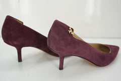 Tory Burch Elizabeth Mid Heel Pumps Suede PointyToe SZ 6.5 New $275