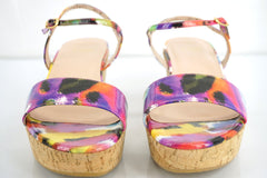 Stuart Weitzman Diverge Patent Platform Ankle Strap Sandals Size 9.5 NIB $375 Sz
