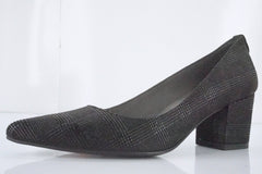 Stuart Weitzman Flex Black Check Suede Leather Slip On Pointy Pumps Size 6 New