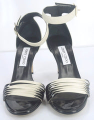 Jimmy Choo Womens Livvi Sandal Gold Degrade Leather Size 40