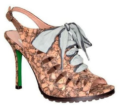 Donald Pliner Lisa Ilyna Cork caged bow Ribbon Sandals SZ 36 slingback
