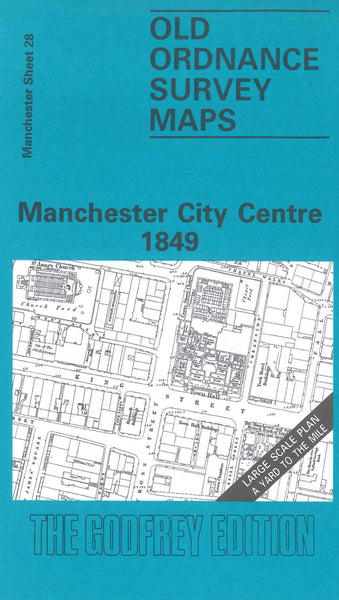 Old Ordnance Maps Manchester City Centre 1849 Large Scale Yard to Mile Godfrey 