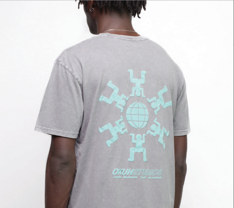 Acid wash T-shirt Okuh Studios mens streetwear fashion brand