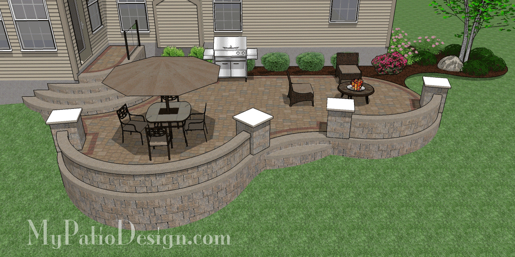 Patio Design for Sloping Backyard in West Chester, OH