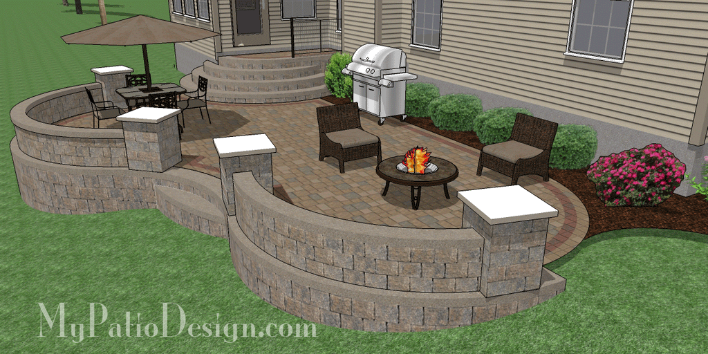 Patio Design for Sloping Backyard in West Chester 3