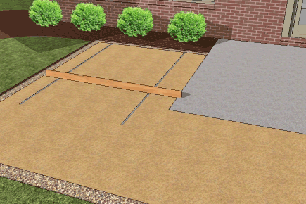 How to install larger paver patio over smaller existing concrete patio #5