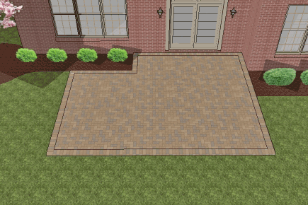 How to install larger paver patio over smaller existing concrete patio #9