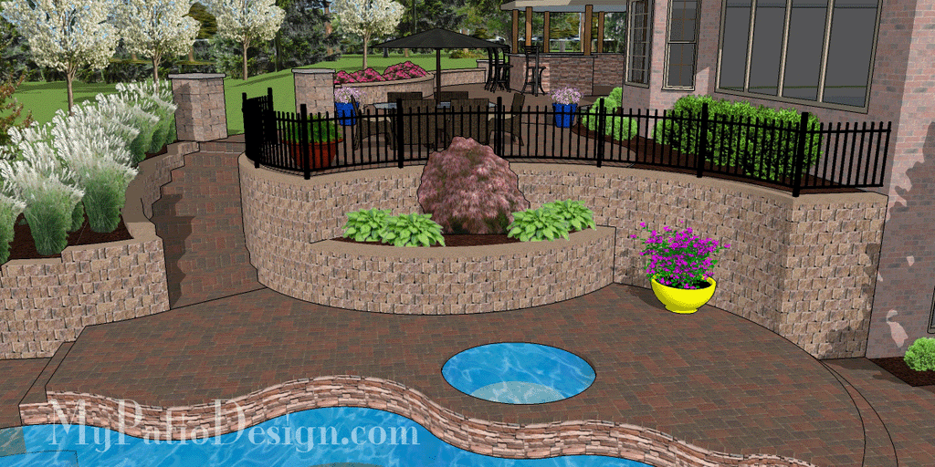 Terraced Patio Design with Swimming Pool in Austin 4