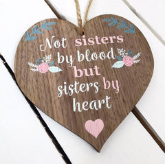 not sisters by blood heart plaque