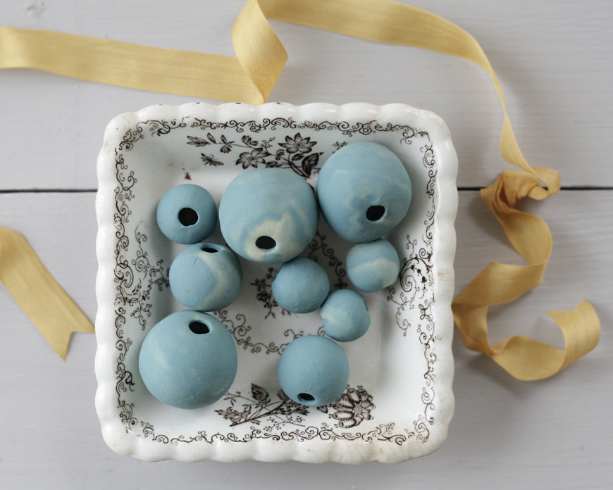 hollow polymer clay beads