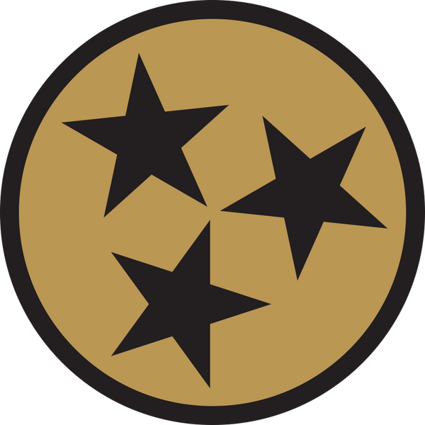 Gold 3" Tri-Star Sticker - My Tennessee