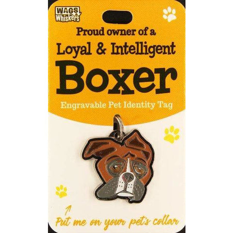 Boxer Dog ID Tag Charm Gift for Boxer dog Lovers by Wags and Whiskers - The Pet Vault
