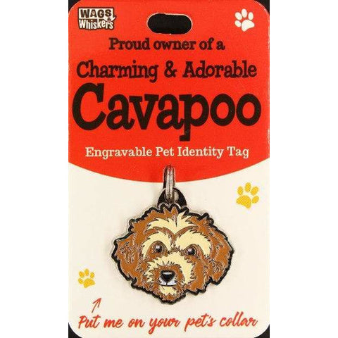 Cavapoo Dog ID Tag Charm Gift for Cavapoo Lovers by Wags and Whiskers - The Pet Vault