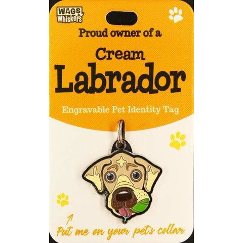 Golden Labrador Dog ID Tag Charm Gift for Yellow Labrador Lovers by Wags and Whiskers - The Pet Vault