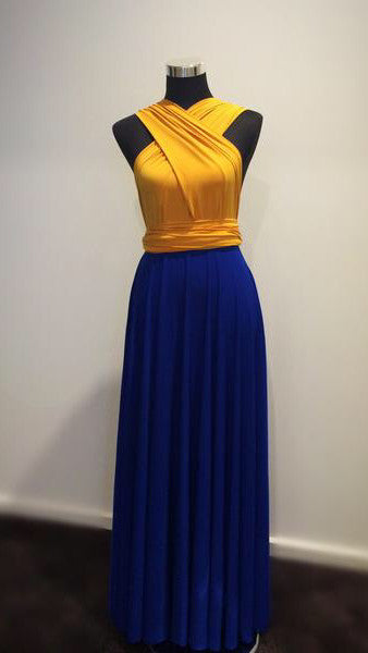 royal blue and yellow traditional dresses