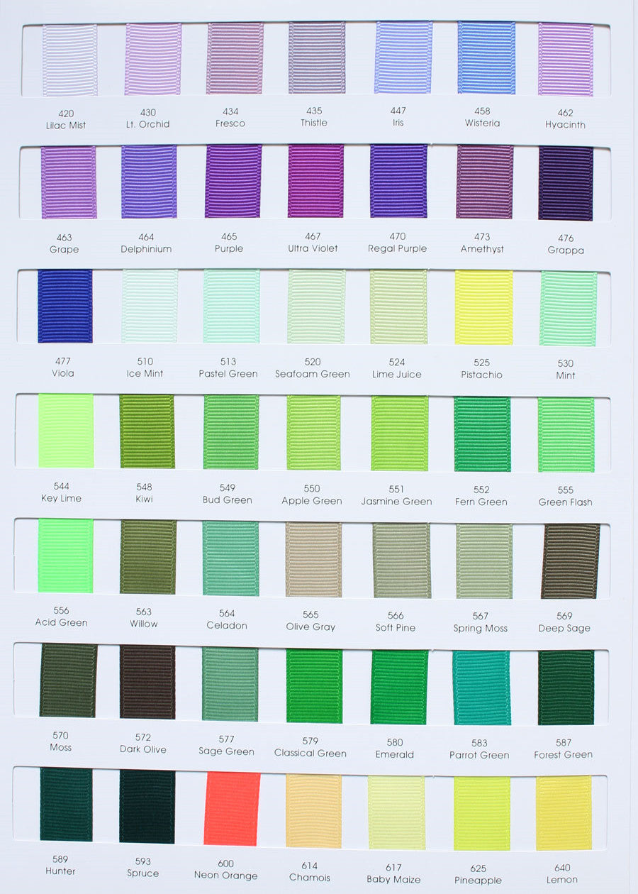 Polyester Grosgrain Ribbon Color Charts #3