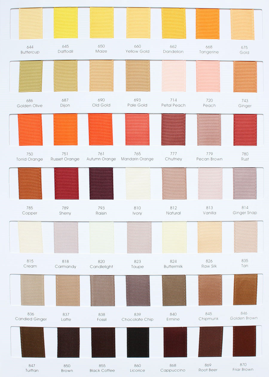 Polyester Grosgrain Ribbon Color Charts #4