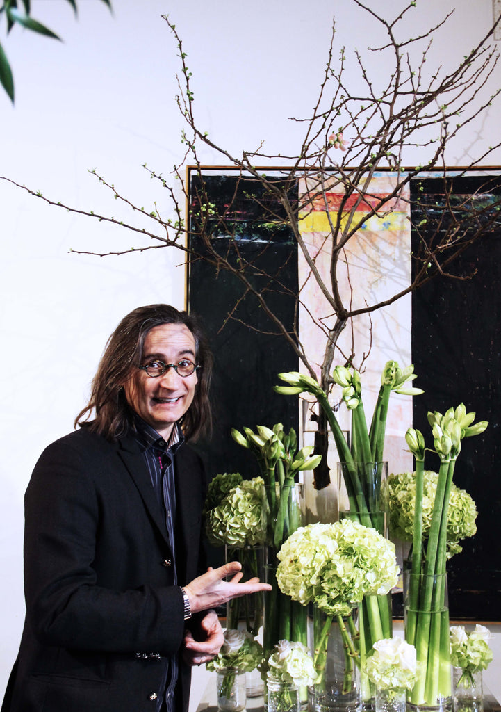 Florist Alain Simon in his flower shop