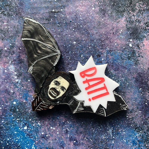 PREORDER Laszlo Cravensworth Acrylic Brooch BAT! BooGiggity Day 30