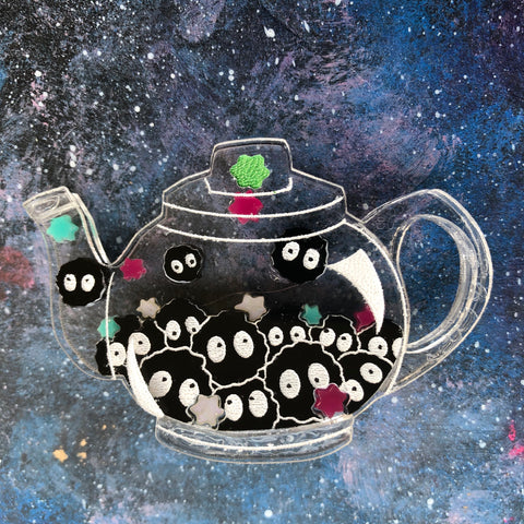Soot Sprite Teapot Acrylic Brooch