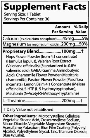 Restorol Extra Strenth Sleep Aid Ingredients