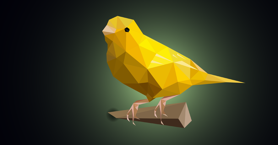 yellow canary on stick