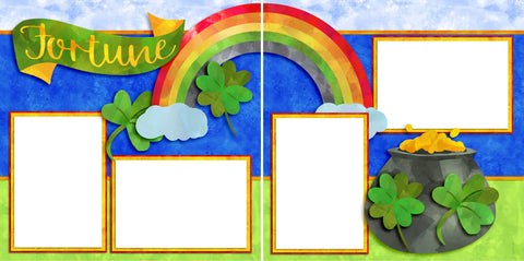 Fortune - Digital Scrapbook Pages - INSTANT DOWNLOAD - EZscrapbooks Scrapbook Layouts St Patrick's Day