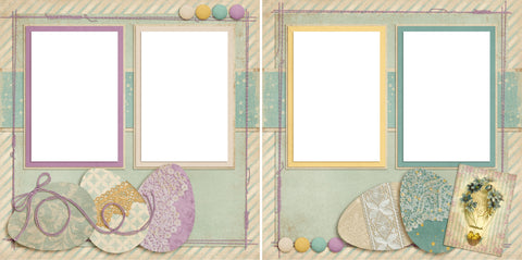 Lace Easter Eggs - Easter - Digital Scrapbook Pages - INSTANT DOWNLOAD